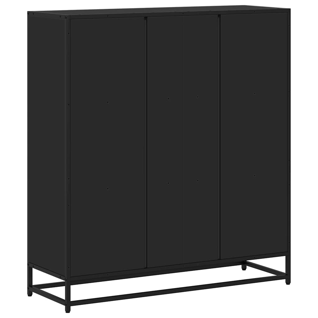 Libreria Nera 97,5x33x107,5 cm in Truciolato e Metallo | homemem39