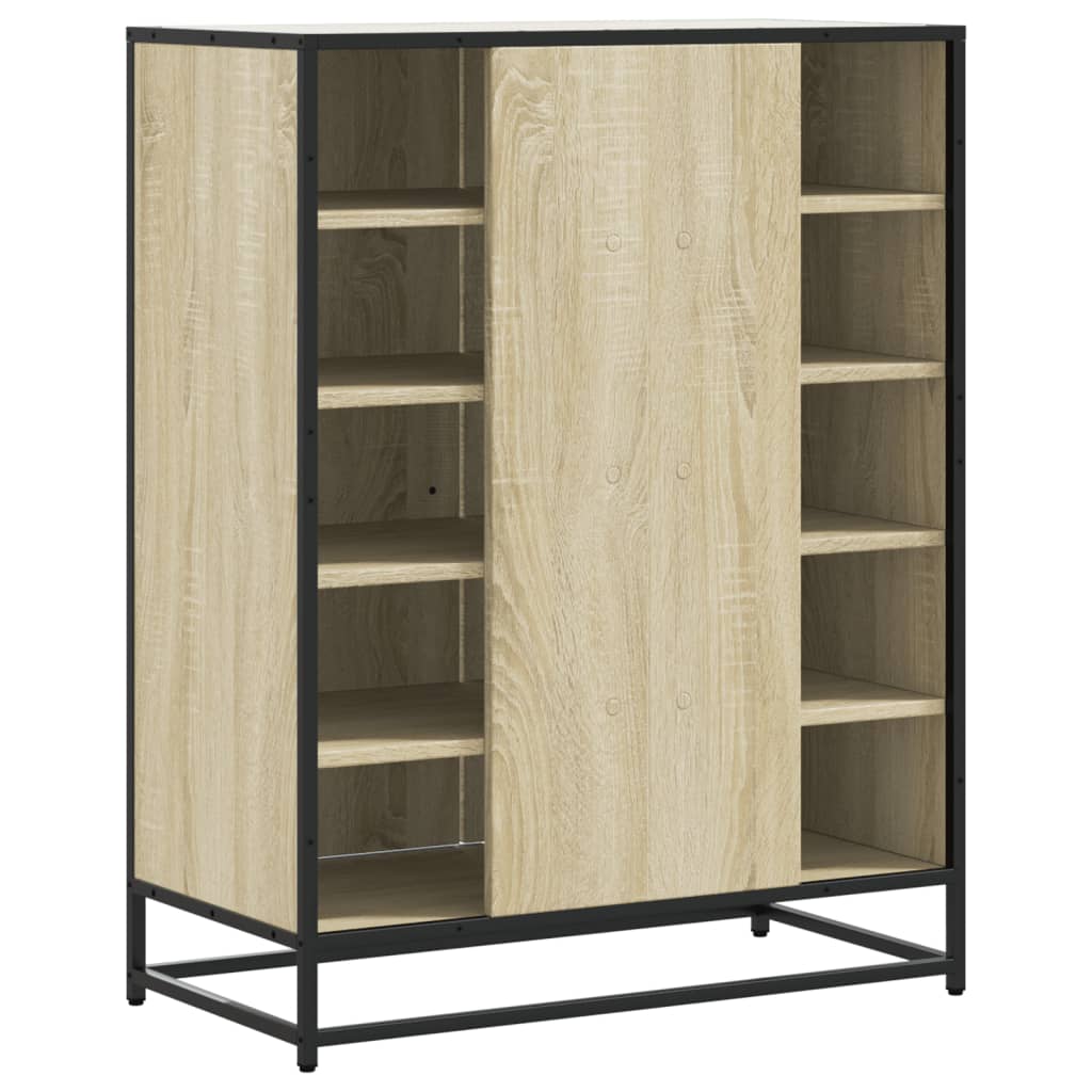 Scarpiera Rovere Sonoma 75x38x97,5 cm Legno Multistrato Metallo - homemem39