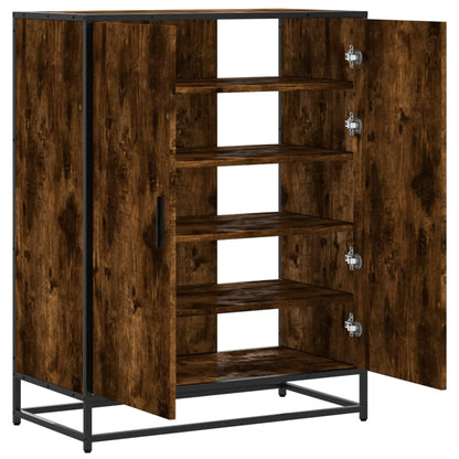 Scarpiera Rovere Fumo 75x38x97,5 cm Legno Multistrato Metallo - homemem39