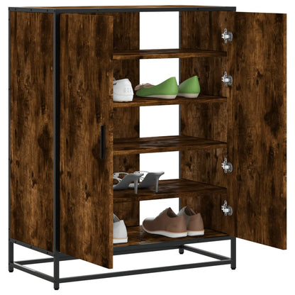 Scarpiera Rovere Fumo 75x38x97,5 cm Legno Multistrato Metallo | homemem39