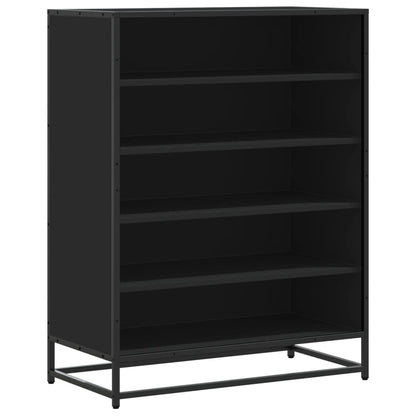 Scarpiera Nera 75x38x97,5 cm in Truciolato e Metallo | homemem39