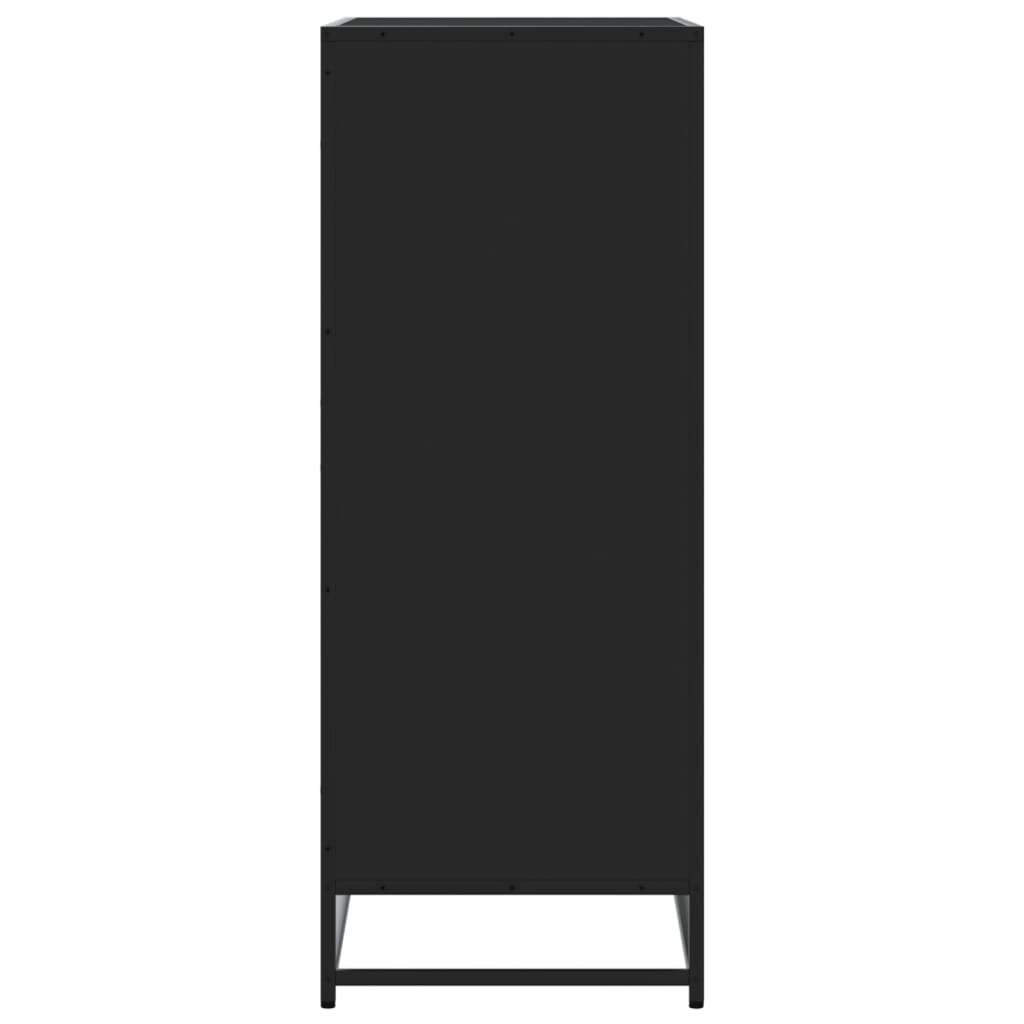 Scarpiera Nera 75x38x97,5 cm in Truciolato e Metallo | homemem39