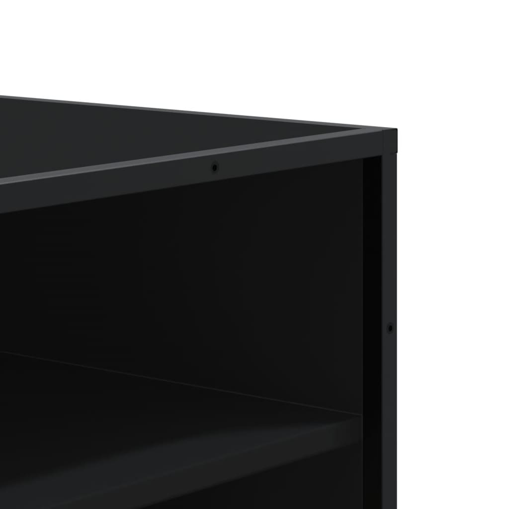 Scarpiera Nera 75x38x97,5 cm in Truciolato e Metallo - homemem39