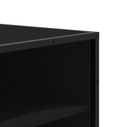 Scarpiera Nera 75x38x97,5 cm in Truciolato e Metallo - homemem39