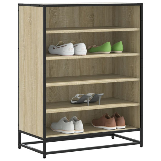 Scarpiera Rovere Sonoma 75x38x97,5 cm Legno Multistrato Metallo | homemem39