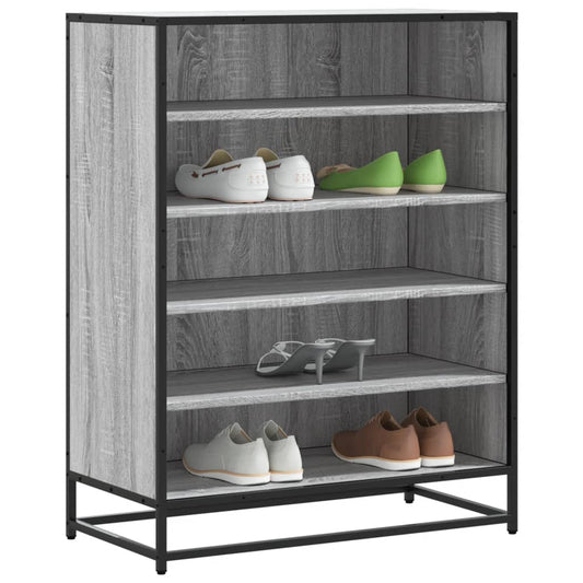 Scarpiera Grigio Sonoma 75x38x97,5 cm Legno Multistrato Metallo - homemem39