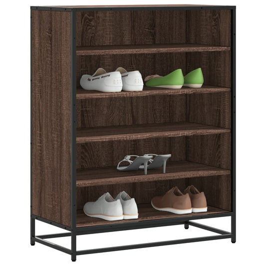 Scarpiera Rovere Marrone 75x38x97,5cm Legno Multistrato Metallo - homemem39