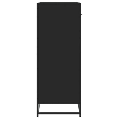 Scarpiera Nera 75x38x97,5 cm in Truciolato e Metallo - homemem39