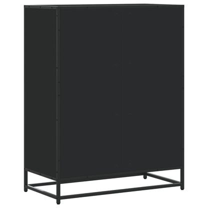 Scarpiera Nera 75x38x97,5 cm in Truciolato e Metallo - homemem39