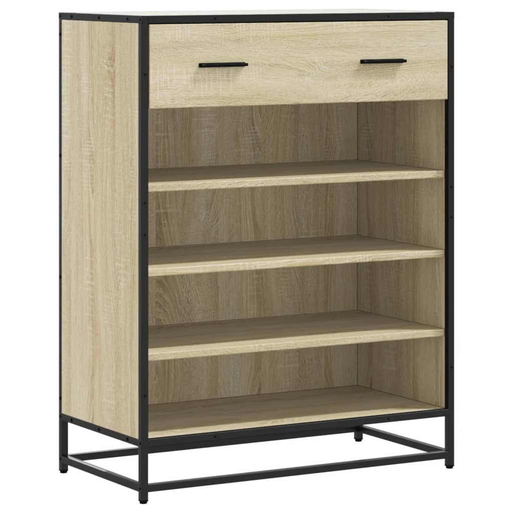 Scarpiera Rovere Sonoma 75x38x97,5 cm Legno Multistrato Metallo - homemem39