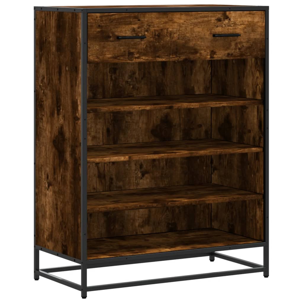 Scarpiera Rovere Fumo 75x38x97,5 cm Legno Multistrato Metallo - homemem39