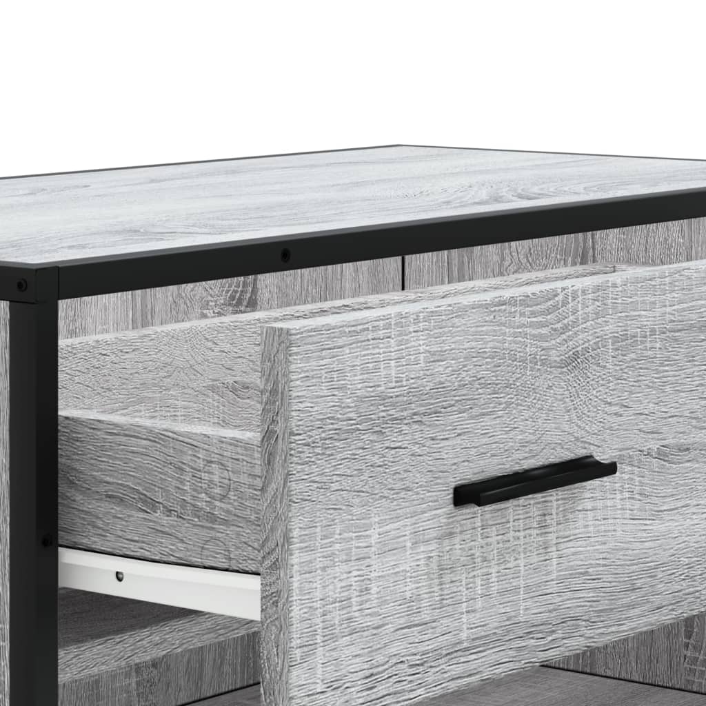 Scarpiera Grigio Sonoma 75x38x97,5 cm Legno Multistrato Metallo