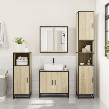 Mobile da Bagno Sonoma 35x37,5x188,5 cm in Truciolato e Metallo | homemem39