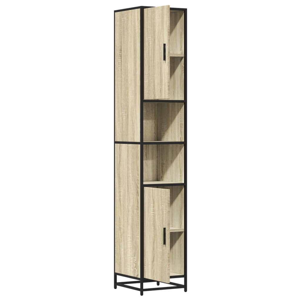Mobile da Bagno Sonoma 35x37,5x188,5 cm in Truciolato e Metallo | homemem39
