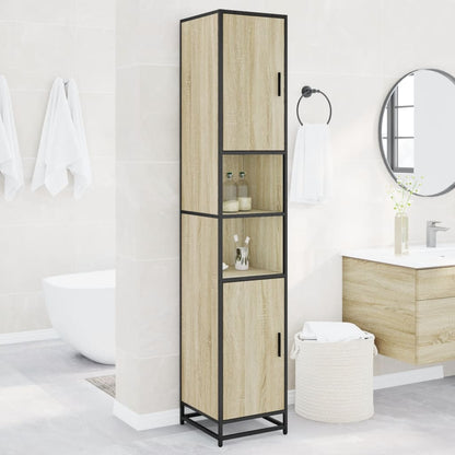 Mobile da Bagno Sonoma 35x37,5x188,5 cm in Truciolato e Metallo | homemem39