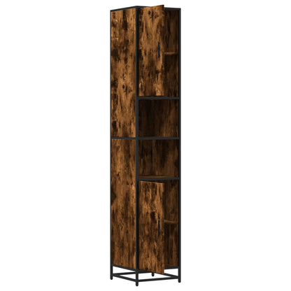 Mobile da Bagno Fumo 35x37,5x188,5 cm in Truciolato e Metallo | homemem39