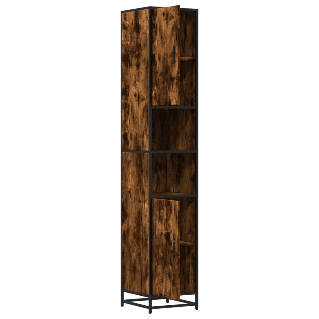 Mobile da Bagno Fumo 35x37,5x188,5 cm in Truciolato e Metallo