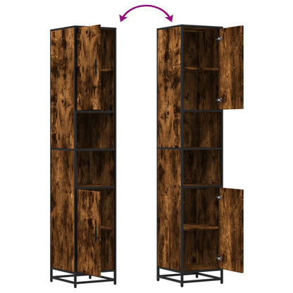 Mobile da Bagno Fumo 35x37,5x188,5 cm in Truciolato e Metallo