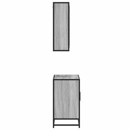 Set Mobili da Bagno 2 pz Grigio Sonoma in Legno Multistrato | homemem39