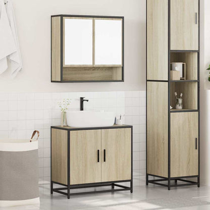 Set Mobili da Bagno 2 pz Rovere Sonoma in Legno Multistrato | homemem39