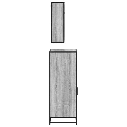 Set Mobili da Bagno 3 pz Grigio Sonoma in Legno Multistrato | homemem39