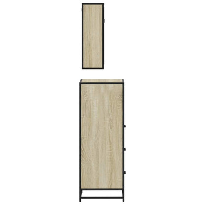 Set Mobili da Bagno 3 pz Rovere Sonoma in Legno Multistrato | homemem39