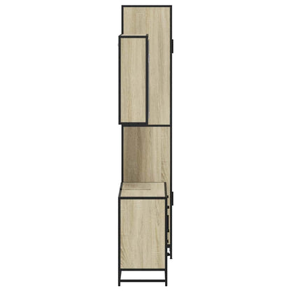 Set Mobili da Bagno 3 pz Rovere Sonoma in Legno Multistrato