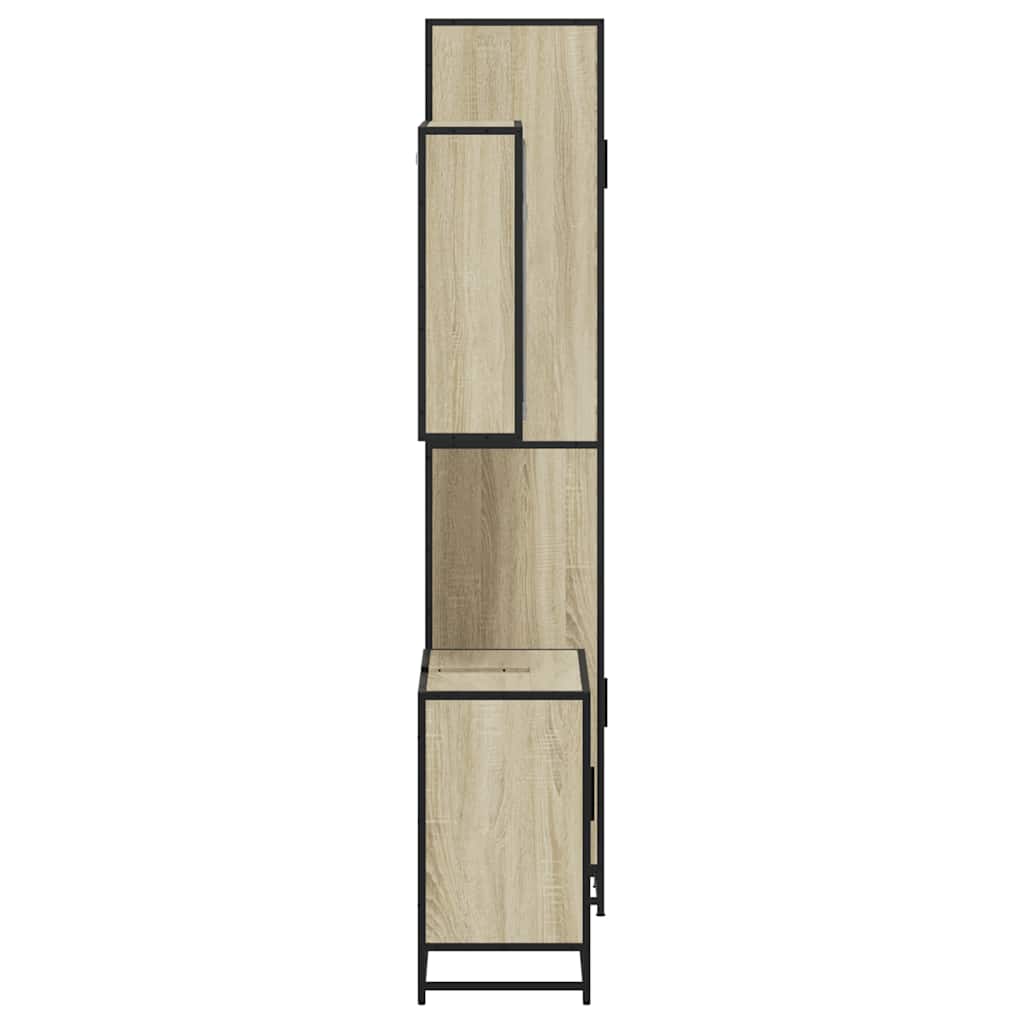 Set Mobili da Bagno 3 pz Rovere Sonoma in Legno Multistrato | homemem39