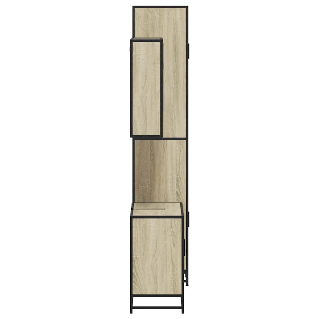 Set Mobili da Bagno 3 pz Rovere Sonoma in Legno Multistrato | homemem39