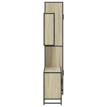 Set Mobili da Bagno 3 pz Rovere Sonoma in Legno Multistrato | homemem39