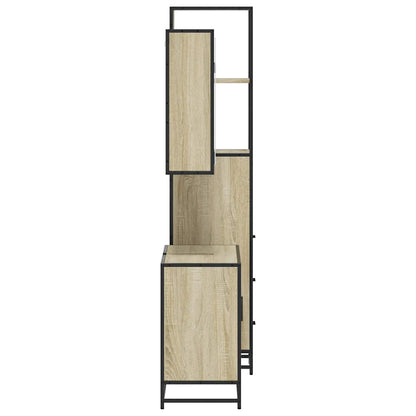 Set Mobili da Bagno 3 pz Rovere Sonoma in Legno Multistrato | homemem39