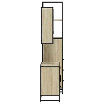 Set Mobili da Bagno 3 pz Rovere Sonoma in Legno Multistrato | homemem39