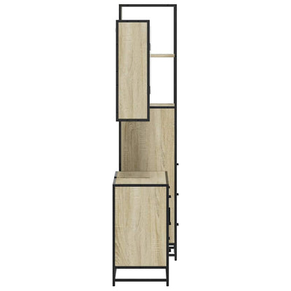 Set Mobili da Bagno 3 pz Rovere Sonoma in Legno Multistrato