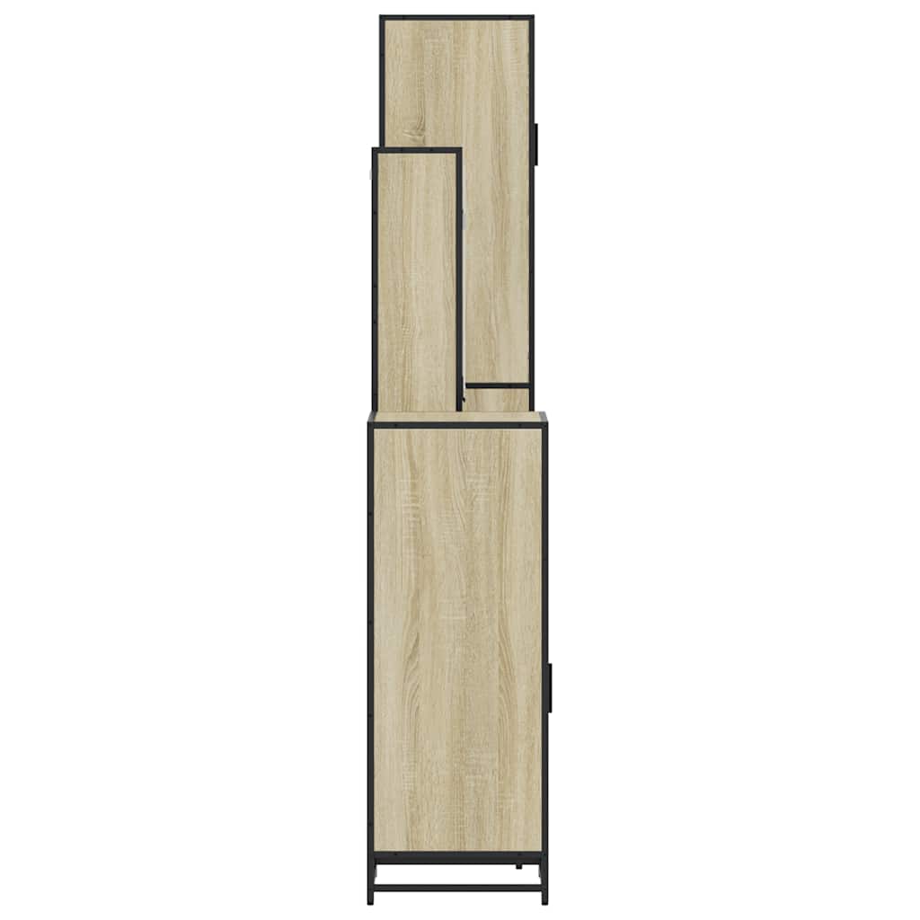 Set Mobili da Bagno 4 pz Rovere Sonoma in Legno Multistrato