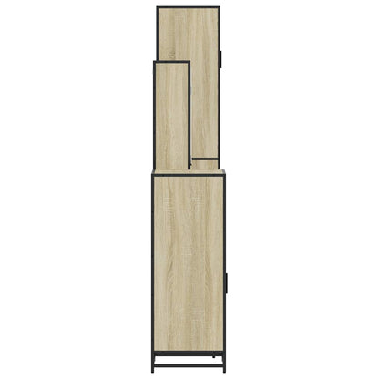 Set Mobili da Bagno 4 pz Rovere Sonoma in Legno Multistrato