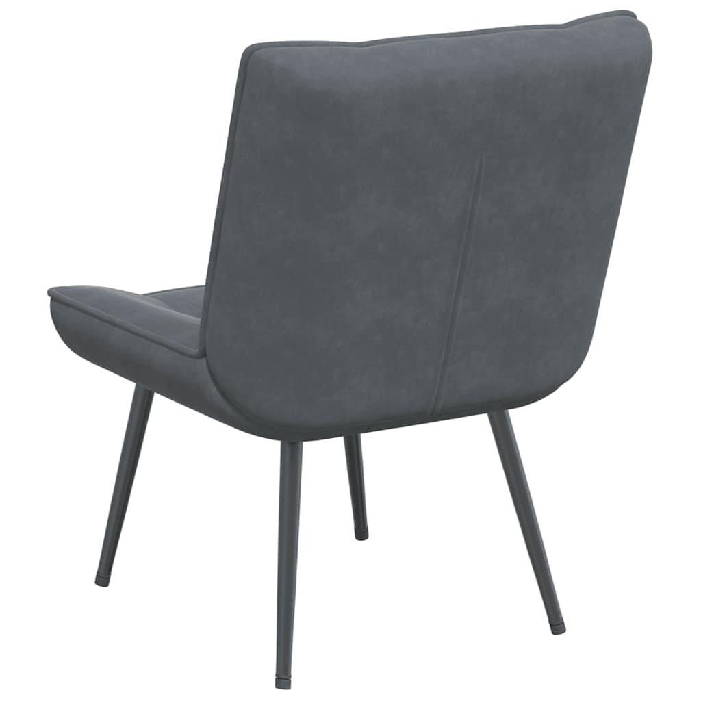 Sedia Relax 64x74x84 cm Grigio Scuro in Velluto - homemem39