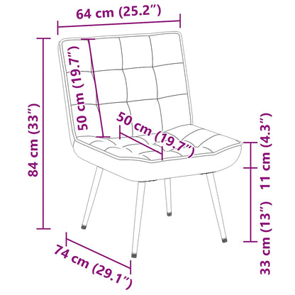 Sedia Relax 64x74x84 cm Grigio Scuro in Velluto - homemem39