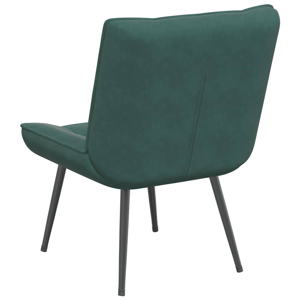 Sedia Relax 64x74x84 cm Verde Scuro in Velluto - homemem39