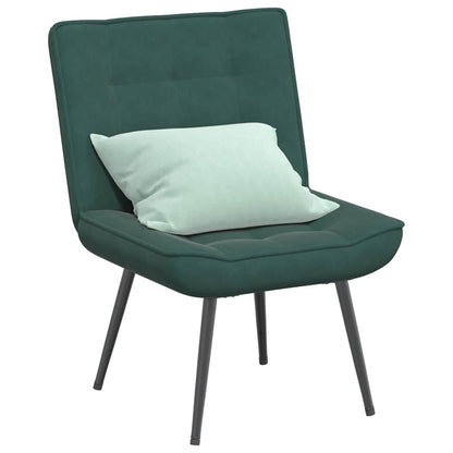 Sedia Relax 64x74x84 cm Verde Scuro in Velluto - homemem39