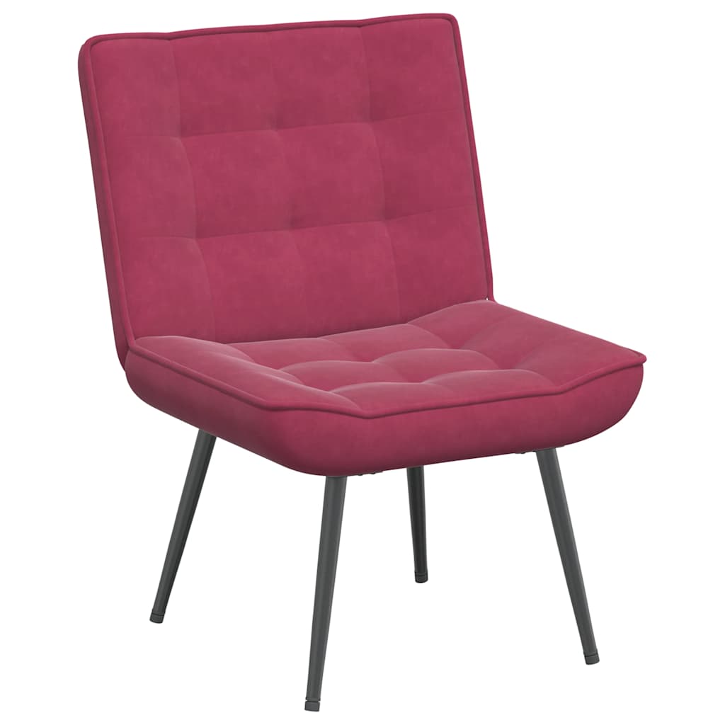 Sedia Relax 64x74x84 cm Rosso Vino in Velluto - homemem39