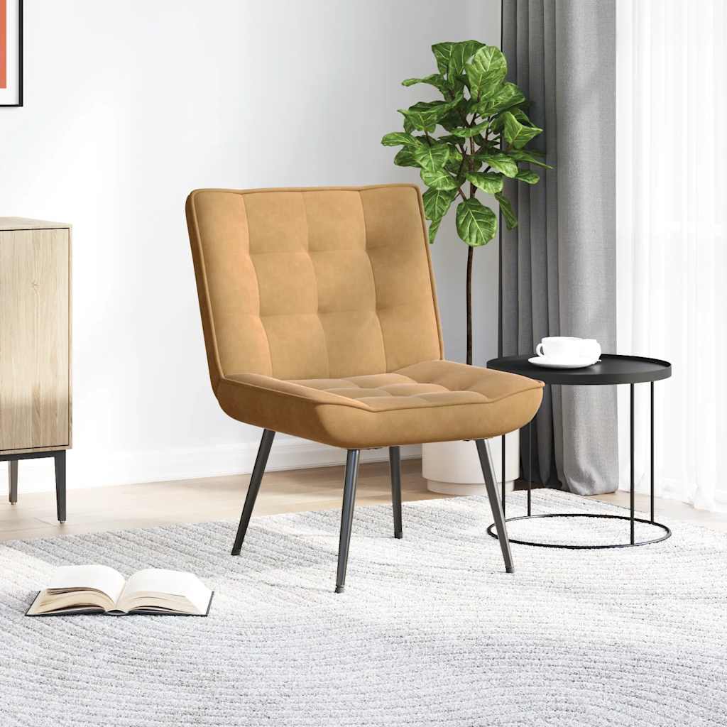 Poltrona Relax 64x74x84 cm Marrone in Velluto - homemem39