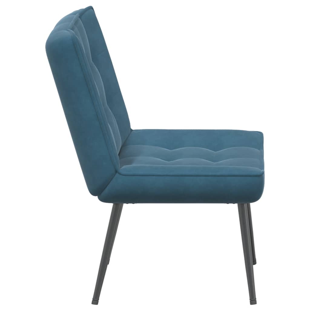 Poltrona Relax 64x74x84 cm Blu in Velluto - homemem39