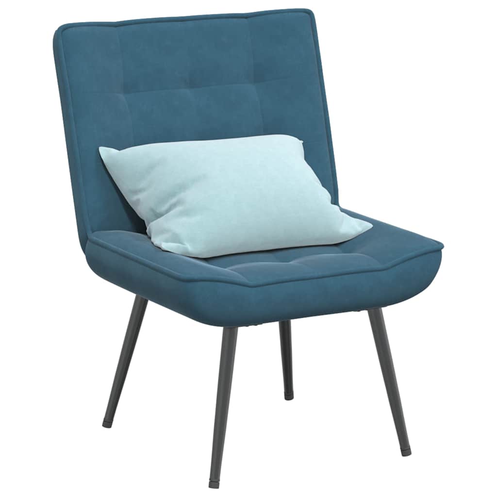 Poltrona Relax 64x74x84 cm Blu in Velluto - homemem39