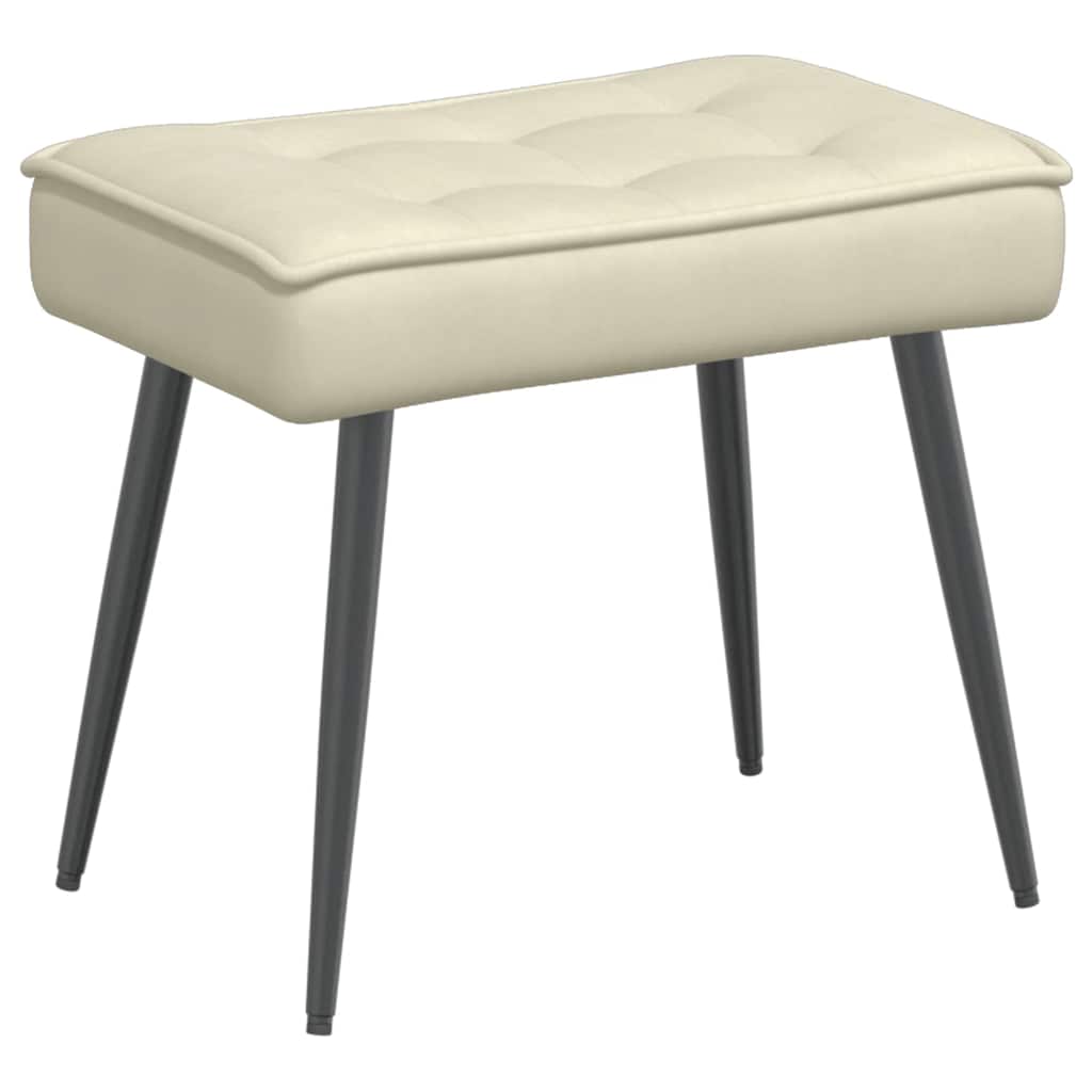 Poltrona Relax con Poggiapiedi Crema in Velluto - homemem39