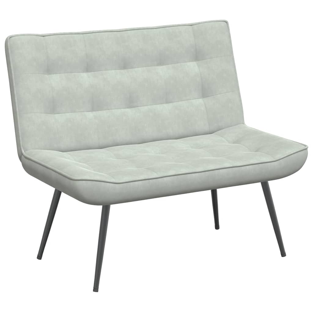 Panca Grigio Chiaro 110x74x84 cm in Velluto - homemem39