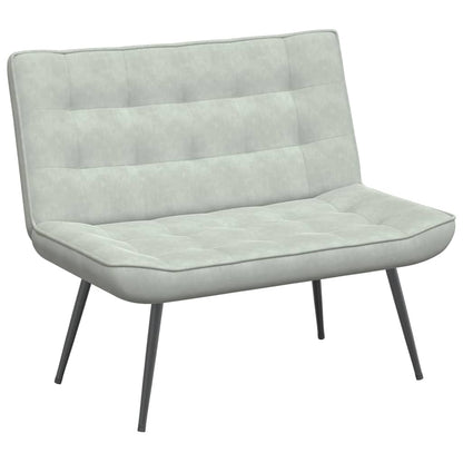 Panca Grigio Chiaro 110x74x84 cm in Velluto - homemem39