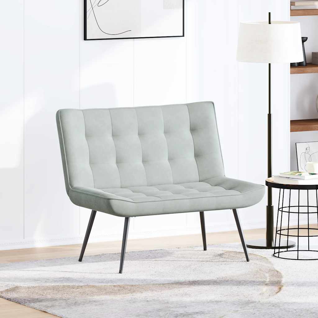 Panca Grigio Chiaro 110x74x84 cm in Velluto - homemem39