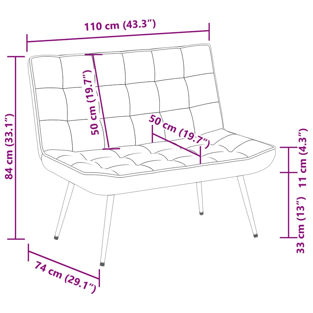 Panca Grigio Chiaro 110x74x84 cm in Velluto