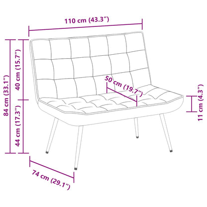 Panca Grigio Chiaro 110x74x84 cm in Velluto - homemem39