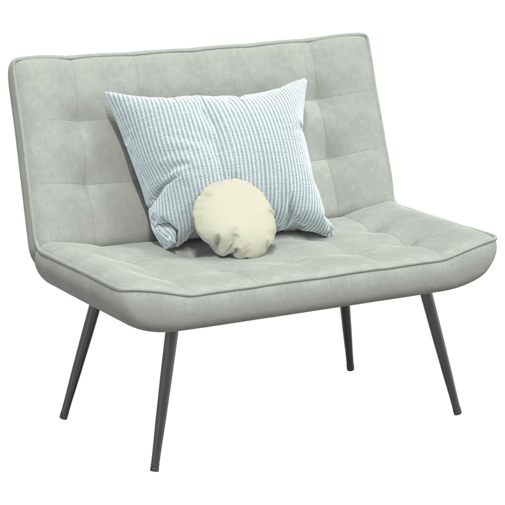 Panca Grigio Chiaro 110x74x84 cm in Velluto - homemem39